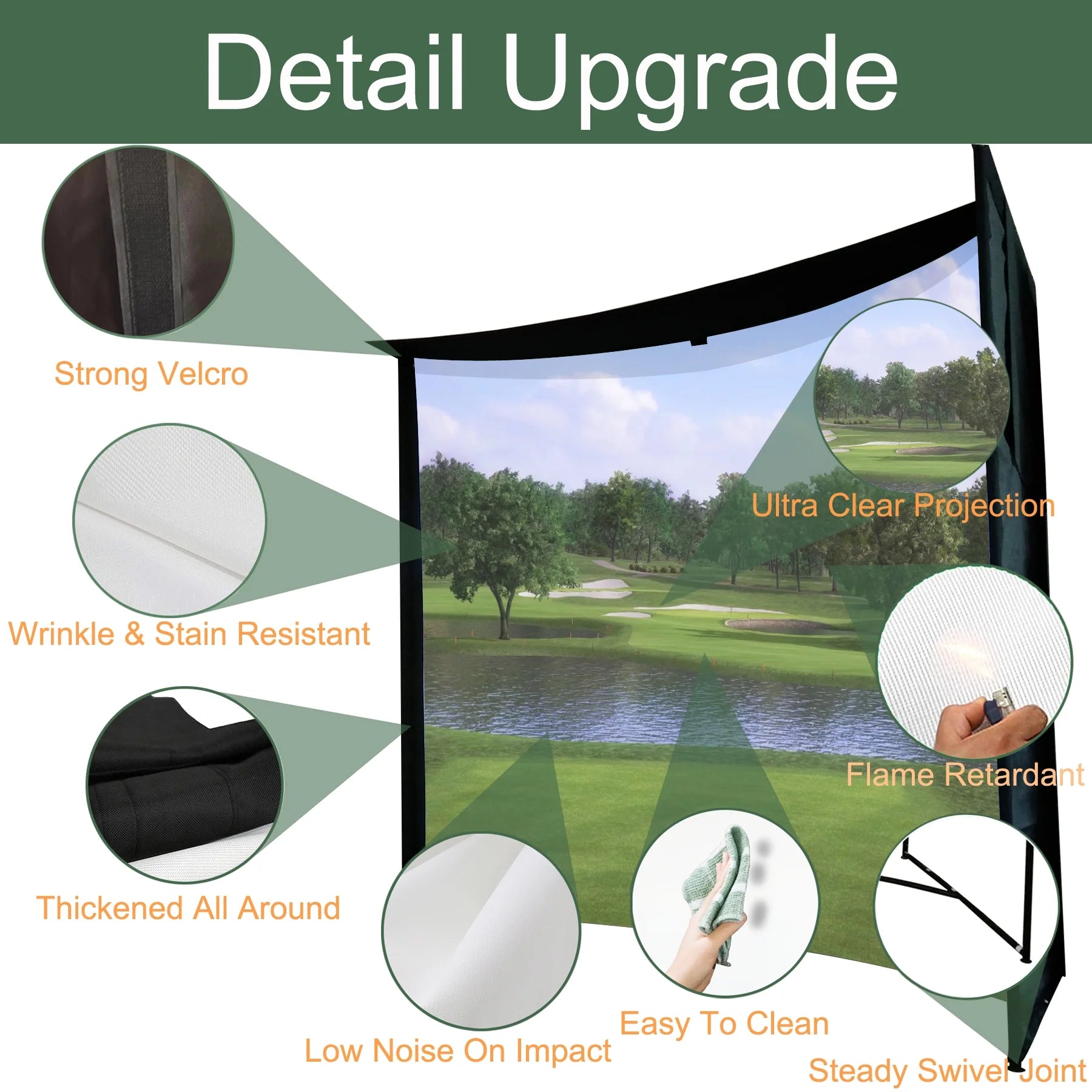 KHAMPA DIY Golf Simulator Impact Screen Enclosure Kit