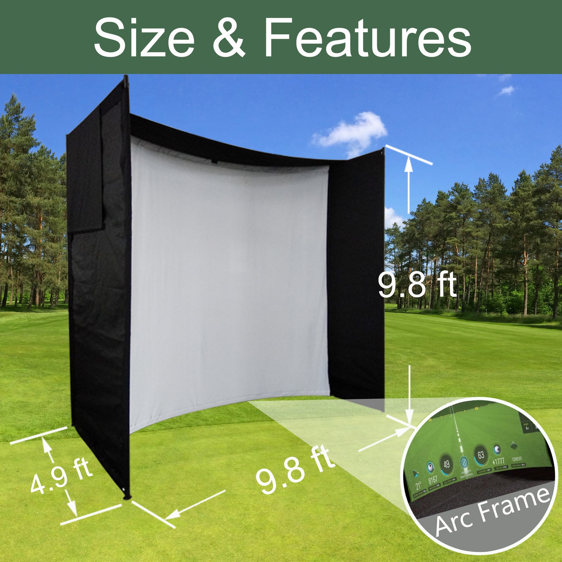 KHAMPA DIY Golf Simulator Impact Screen Enclosure Kit
