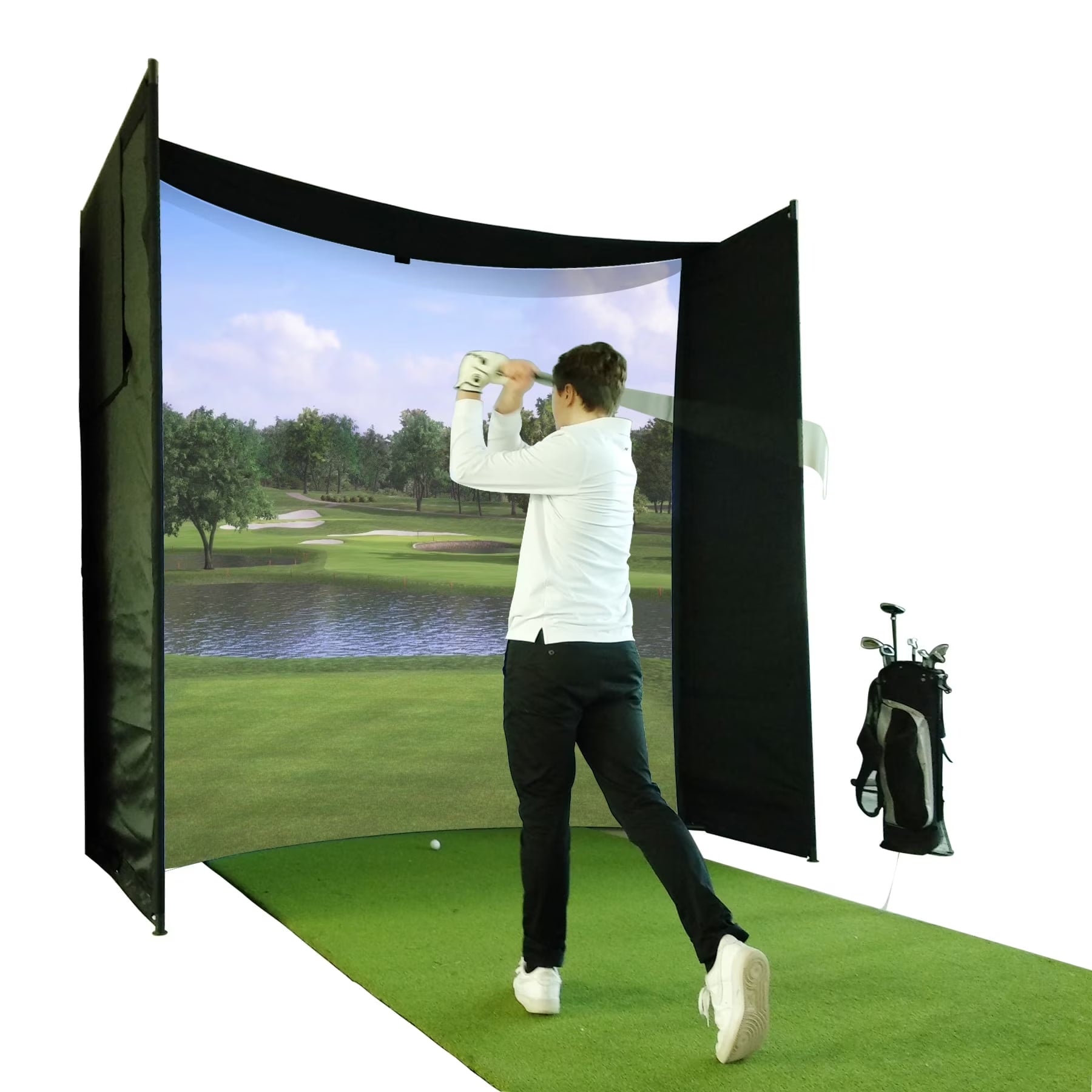 KHAMPA DIY Golf Simulator Impact Screen Enclosure Kit