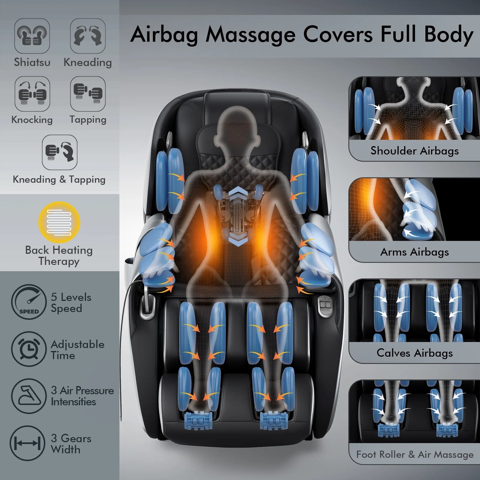 Full Body Massage Chair with 53'' SL Track and Zero Gravity